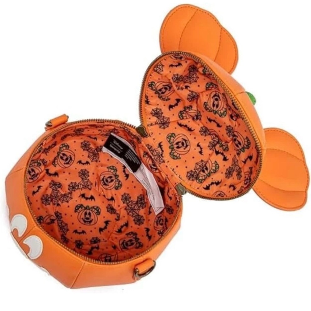 Loungefly Disney Mickey Mouse Mick-O-Lantern Halloween Crossbody Purse bag New - Picture 2 of 3